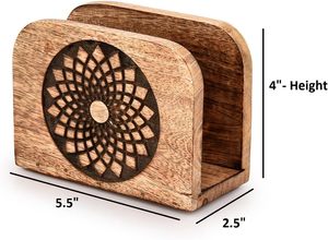 Napkin Holder Mango Wood Napkin Holders For Kitchen Upright for Kitchen <b>Dining</b> Room <b>Table</b> Decor Indoor & Outdoor Use home decor - Product Image 3