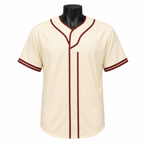 Camiseta Deportiva Retro Personalizada de Béisbol con Botones, Uniforme Atlético Transpirable, Fabricante Mayorista OEM ODM - Product Image 1