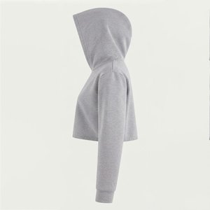 Nueva Sudadera con Capucha Corta Gris para Mujer con Logotipo Personalizado, Sudadera de Punto Informal de Manga Larga para Otoño e Invierno - Product Image 3