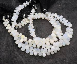 ลูกปัดโอปอลเอธิโอเปียธรรมชาติทรงหยดน้ำขนาด 4x6-6x8 มม. ลูกปัดพลอยโอปอลเอธิโอเปียแบบหยดน้ำ 8 นิ้ว ลูกปัดเรียบ - Product Image 6