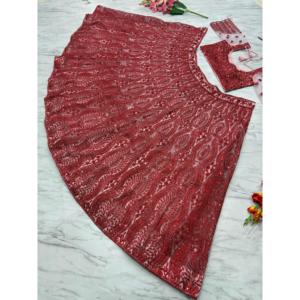 Designer Tendance Plus Beau Fil Broderie Lehenga Choli Taille 2XL - Product Image 6