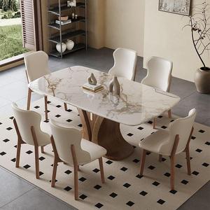 Mesa de Comedor Rectangular Moderna Daystar Trade con Tapa de Madera y Base con Aspecto de Mármol, Muebles de Comedor Premium Personalizables - Product Image 4