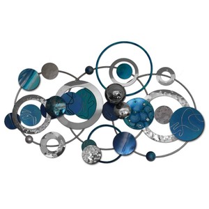 Escultura de Pared Metálica Moderna a Nivel de Ojos, Diseño Circular Abstracto, Decoración para el Hogar, Arte para Sala de Estar - Product Image 1