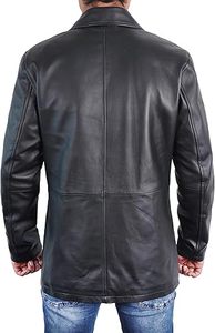 Veste universitaire en cuir véritable personnalisée en gros, veste d'hiver pour homme, veste bomber - Product Image 2