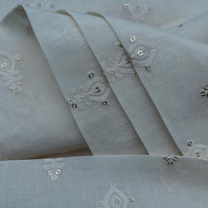 High Quality Sequin Embroidery Fabric 3D Floral Lace Fabric for Evening Dress Wedding Gown Garment - Product Image 5