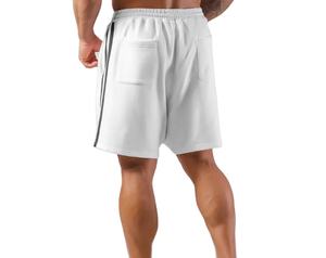 Vêtements de sport décontractés de qualité supérieure avec poches latérales rayées 100% coton Short de course d'entraînement personnalisé Short de basket-ball pour hommes - Product Image 4