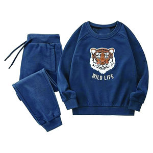 Conjunto de chándal de 2 piezas para niños personalizado al por mayor, Conjunto de sudadera con capucha y pantalones de chándal para correr, conjunto de ropa para niños - Product Image 1