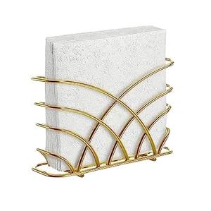 Servilletero dorado-Servilleteros de acero inoxidable para mesas Soporte moderno para servilletas Dispensador de pañuelos Perfecto para exteriores 2023 - Product Image 1