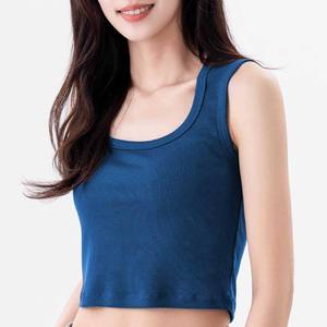 Women Combed Cotton Tank <b>Tops</b> Casual Crop <b>Top</b> With Long Sleeves Comfortable Workout Running <b>Top</b> for Girls Printed Design - Product Image 2