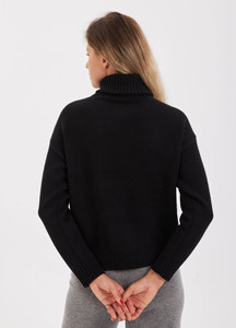 Men's Red and <b>Black</b> Wool Pullover Sweater Full Sleeve Turn-down Collar 1/4 Zipper Winter Thick Anti-Pilling Solid Color - Product Image 5