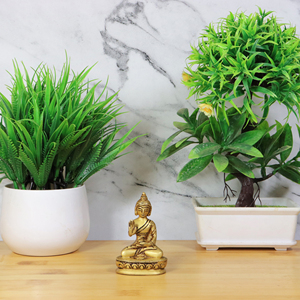 Estatua de Buda de latón, figura meditativa, decoración religiosa de metal hecha a mano, adorno para mesa del hogar, 7cm de altura - Product Image 5