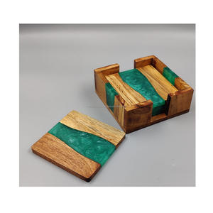 Juego de posavasos de madera clásico de alta calidad premium con diseño grabado ecológico para uso en el hogar, la Oficina, la sala de estar o el bar - Product Image 6