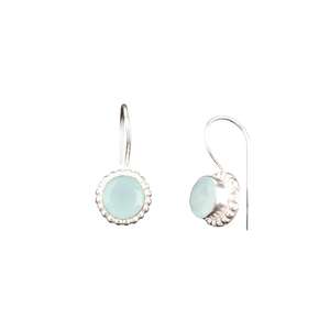Blue <b>Turquoise</b> <b>Stud</b> <b>Earrings</b> 14K Gold Plated 925 Sterling Silver May Birthstone Jewelry for Women & Children's Elegant Gift - Product Image 2
