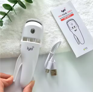 Iyi <b>Heated</b> Eyelash Curler <b>USB</b> Rechargeable White Pink Plastic Warm Curling Tool Made in KOREA - Product Image 5