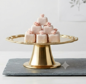 ขาตั้งเค้กโลหะเคลือบทอง ขนาดกลาง ชั้นเดียว - Product Image 6