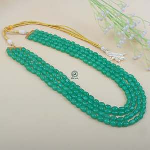 Agastya Mint Green Designer Groom Kantha Cultural Collectible Jewelry - Product Image 2