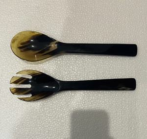Most Sell Natural Buffalo Horn Spoon and <b>fork</b> most commonly used for eating caviar and serving salads and tasting fine foods. - Product Image 5