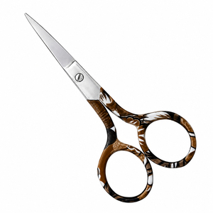 Professional Stainless steel Manicure Embroidery Sewing <b>Scissor</b> 3.5mm Thickness <b>Nail</b> Care <b>Scissor</b> With Blue Green Pattern Handle - Product Image 3