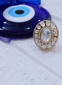 Amaira Jewels Vintage Floral <b>Cocktail</b> <b>Ring</b> 18K <b>Gold</b> Plated Green Doublet Women's Engagement Wedding Jewelry - Product Image 6