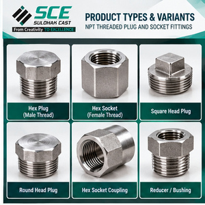 Raccord fileté NPT en acier inoxydable AISI 316 316L sur mesure, de 1/2 po à 1-1/2 po, ASME B1.20.1 - Product Image 2