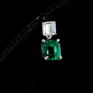 Moissanite Asscher Cut Vintage <b>Charm</b> Drop Earrings 10K 14K 18K Gold 925 935 Silver Engagement Wedding Gift - Product Image 3