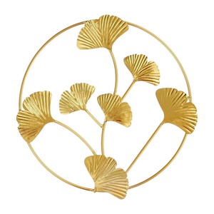 Modern Gold Metal <b>Leaf</b> Wall <b>Art</b> Decor with 3D Butterfly Luxury Iron Floral Wall Hanging Sculptures for Living Room Hotel Home - Product Image 2