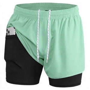 Pantalones Cortos Deportivos 2 en 1 Transpirables de Secado Rápido con Spandex para Correr, Hacer Ejercicio, Ciclismo, Entrenamiento, Surf y Deportes - Product Image 4