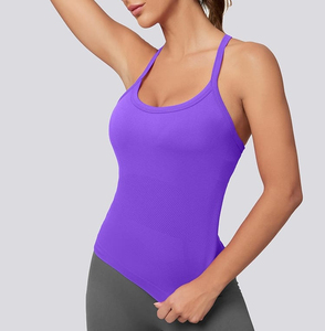Longline Padded Sports <b>Women</b> Tank <b>Top</b> Shockproof Gym Workout Bra <b>Top</b> High Neck Athletic <b>Women</b> Tank <b>Top</b> <b>Compression</b> Activewear - Product Image 2