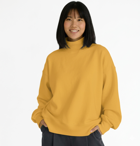 Sudadera de cuello alto para mujer con estampado frontal, forro polar minimalista, transpirable, servicio OEM, la más vendida, moda de otoño - Product Image 5