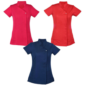 เสื้อคลุมแฟชั่นสำหรับผู้หญิง ช่างทำผม สปา นวด  รับทำโลโก้ ผ้าฝ้ายผสมโพลีเอสเตอร์ ชุดยูนิฟอร์ม บริการ OEM คุณภาพสูง - Product Image 1