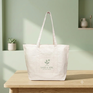 Sac de shopping en toile de coton réutilisable de grande capacité de haute qualité, sac fourre-tout esthétique, écologique et minimaliste, Althea Ecobag - Product Image 1
