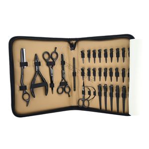 Hair Extension Tools Kit with Micro Bead <b>Crimping</b> Plier Thinning Razor Barber Scissors Curved Needles Pulling Loop Clips <b>Set</b> - Product Image 1