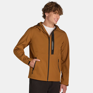 Wholesale Softshell <b>Jacket</b> For Men's Brown Color <b>Winter</b> <b>Running</b> Outdoor Sports Waterproof Soft Shell <b>Jacket</b> With Zipper Pockets - Product Image 5