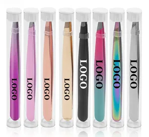 Cluster Segmented Lashes Makeup Tool With Custom Logo Eyelash <b>Extension</b> Applicator Steel Gold Tweezers - Product Image 2