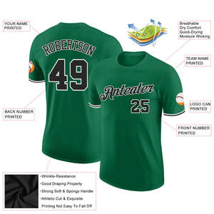 Maillot de baseball personnalisé vert à manches courtes, chemise de sport athlétique, uniforme d'équipe personnalisé, OEM, marque privée, chemises pour hommes - Product Image 2