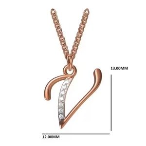 Stylish 18K Rose Gold Letter V Pendant Necklace Beautiful Fine Charms for Women Perfect Gift for Her - Product Image 3