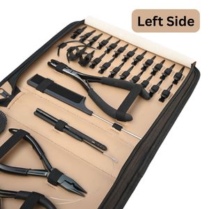 Kit d'outils pour extensions capillaires : Pinces de coiffage, aiguille courbée pour la séparation des mèches, peigne à queue, fil crochet, pince à sertir pour extensions à bandes adhésives - Product Image 4
