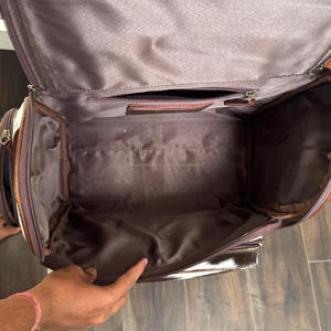 Nouvelle arrivée 2025 Floral grande capacité sac à dos en cuir de vachette repoussé à la main multi-fonction voyage sac à couches haute à la mode - Product Image 6