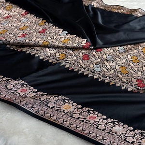 Sari traditionnel Banarasi en soie Mashru Meenakari, tissé à la main, motif floral, tenue de mariée ethnique, pour fêtes, haut de gamme, séchage rapide, protection solaire - Product Image 4
