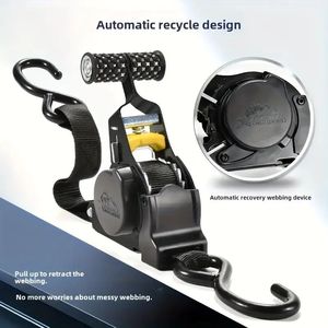 Cinghie di Fissaggio a Cricchetto Retrattili Automatiche per Carichi Pesanti da 680 kg (1500 libbre), Confezione da 4 con Ganci a S per Fissaggio Carico e Bagagli - Product Image 1