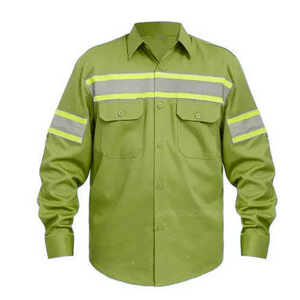 Chemise de travail réfléchissante rouge pour homme, polyester, manches longues, uniforme haute visibilité avec poches poitrine - Product Image 5