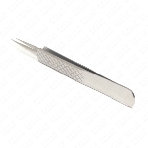 Pinzas para Pestañas de Acero Inoxidable Plateado con Agarre de Diamante, Etiqueta Personalizada, Punta Fina, Herramienta Clásica para Aislamiento de Volumen de Pestañas - Product Image 5