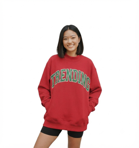 Ladies Oversized <b>Stand</b> Collar Pullover Casual Loose Soft Winter Wear Long Sleeve Minimal Fashion Printed Fleece Front - Product Image 4