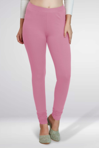 Leggings de Algodón Rosa Bebé para Mujer, Cintura Alta, Elásticos, Ajustados, Cómodos, para Uso Diario Informal - Product Image 3