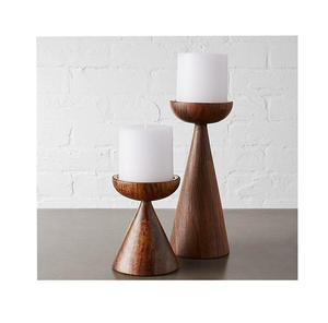 Portavelas de Madera Hecho a Mano, Ecológico y Natural, Decoración para el Hogar, Navidad, Bodas, Faroles de Madera, Artesanía Vintage - Product Image 3