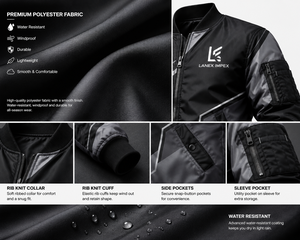 New Custom Men's Geometric Print Bomber <b>Jacket</b> Windproof <b>Zip</b> <b>Up</b> Flight <b>Jacket</b> Lightweight Polyester Casual Winter Coat OEM ODM - Product Image 5
