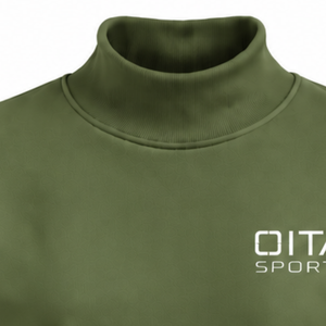 Olive Green Women <b>Mock</b> <b>Neck</b> Sweatshirt Long Sleeve Pullover Oversized Casual Fleece High Collar Winter Streetwear Fashion <b>Top</b> - Product Image 3