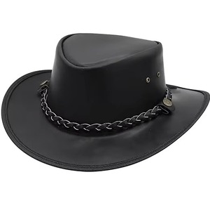 Sombreros de Vaquero de Cuero Personalizados a Bajo Precio, Estilo Occidental, Sombreros de Vaquero de Cuero Premium al por Mayor - Product Image 2