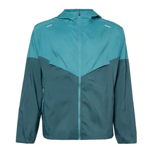 Custom <b>Men</b> Safari Style <b>Lightweight</b> Waterproof Breathable Quick Dry Hooded Winter Windbreaker <b>Jacket</b> Full Zip Outdoor Running - Product Image 1