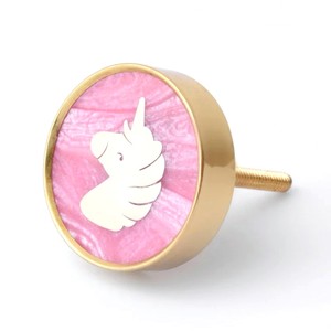 Wholesale Brass <b>Cabinet</b> <b>Knobs</b> Unicorn Drawer Door Pulls Decorative Furniture Handles Pink and Golden <b>Knobs</b> - Product Image 1